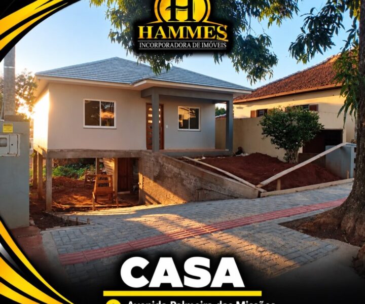 VENDE: Casa Nova de Alvenaria de 81m²: 2 Pavimentos com Laje e Terreno com 360m² – Av. Palmeira das Missões – Crissiumal – RS