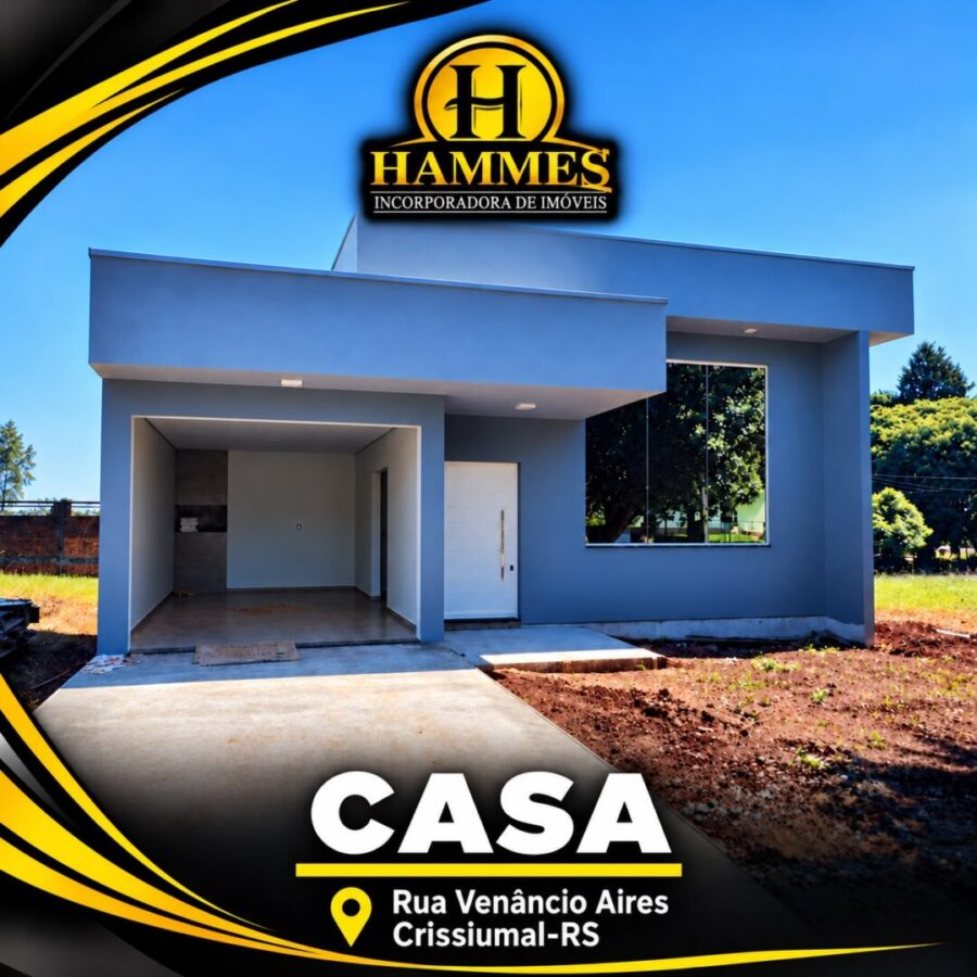 VENDE: Lote Urbano – Terreno de 312,50m² com Casa Nova de 125,53m² de Alto Padrão na Rua Venâncio Aires, Centro de Crissiumal – RS