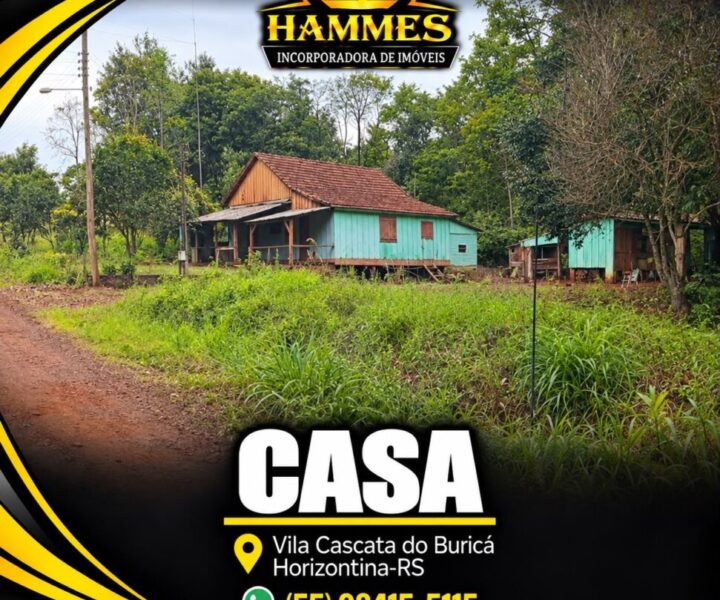 VENDE: Terreno de 1.250,00 m², com casa de madeira, Vila Cascata do Buricá, Horizontina-RS